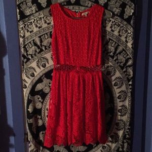 Red Embroidered Dress